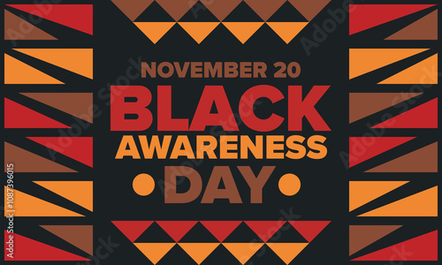 Black Awareness Day. Holiday in Brazil. Afro Brazilians. Celebrate awareness by the black community in November. African and brazilian culture. Black history art. Vector illustration