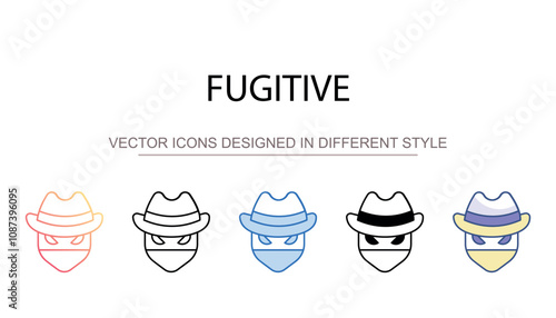 Fugitive icon design with white background stock illustration
