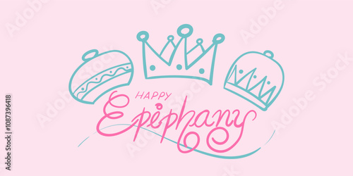 Vector illustration of Happy Epiphany social media template