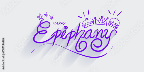Vector illustration of Happy Epiphany social media template