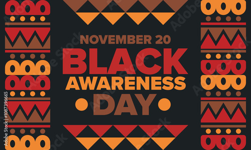 Black Awareness Day. Holiday in Brazil. Afro Brazilians. Celebrate awareness by the black community in November. African and brazilian culture. Black history art. Vector illustration