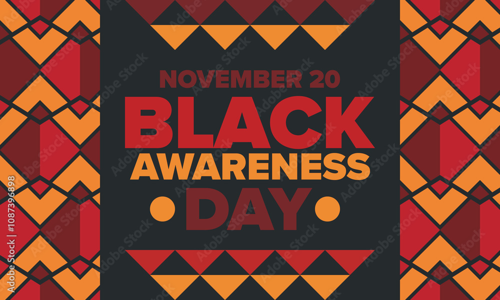 Naklejka premium Black Awareness Day. Holiday in Brazil. Afro Brazilians. Celebrate awareness by the black community in November. African and brazilian culture. Black history art. Vector illustration