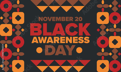 Black Awareness Day. Holiday in Brazil. Afro Brazilians. Celebrate awareness by the black community in November. African and brazilian culture. Black history art. Vector illustration