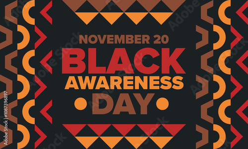 Black Awareness Day. Holiday in Brazil. Afro Brazilians. Celebrate awareness by the black community in November. African and brazilian culture. Black history art. Vector illustration