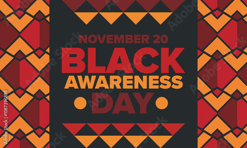 Black Awareness Day. Holiday in Brazil. Afro Brazilians. Celebrate awareness by the black community in November. African and brazilian culture. Black history art. Vector illustration