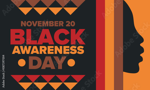 Black Awareness Day. Holiday in Brazil. Afro Brazilians. Celebrate awareness by the black community in November. African and brazilian culture. Black history art. Vector illustration