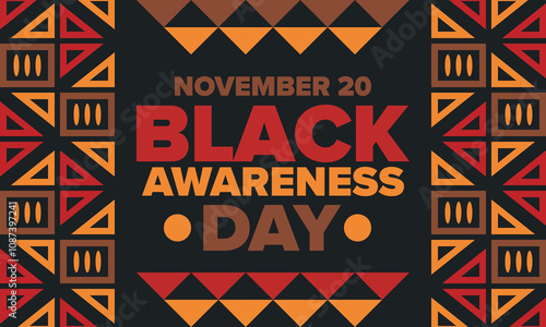 Black Awareness Day. Holiday in Brazil. Afro Brazilians. Celebrate awareness by the black community in November. African and brazilian culture. Black history art. Vector illustration