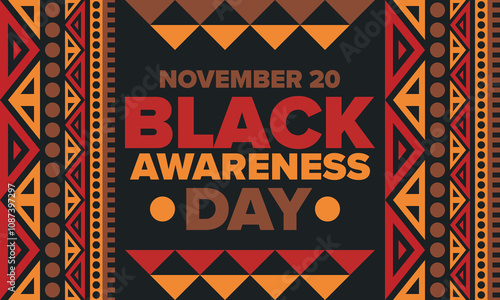 Black Awareness Day. Holiday in Brazil. Afro Brazilians. Celebrate awareness by the black community in November. African and brazilian culture. Black history art. Vector illustration