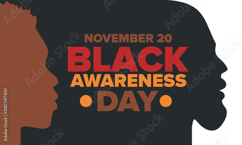 Black Awareness Day. Holiday in Brazil. Afro Brazilians. Celebrate awareness by the black community in November. African and brazilian culture. Black history art. Vector illustration