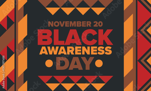 Black Awareness Day. Holiday in Brazil. Afro Brazilians. Celebrate awareness by the black community in November. African and brazilian culture. Black history art. Vector illustration