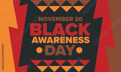 Black Awareness Day. Holiday in Brazil. Afro Brazilians. Celebrate awareness by the black community in November. African and brazilian culture. Black history art. Vector illustration