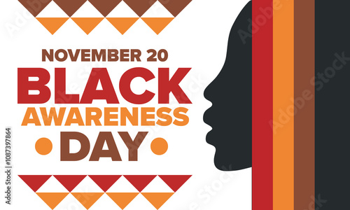 Black Awareness Day. Holiday in Brazil. Afro Brazilians. Celebrate awareness by the black community in November. African and brazilian culture. Black history art. Vector illustration