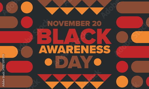 Black Awareness Day. Holiday in Brazil. Afro Brazilians. Celebrate awareness by the black community in November. African and brazilian culture. Black history art. Vector illustration