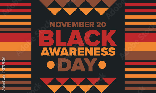 Black Awareness Day. Holiday in Brazil. Afro Brazilians. Celebrate awareness by the black community in November. African and brazilian culture. Black history art. Vector illustration