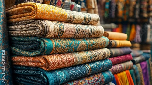 Vibrant Indian Textiles: A Colorful Collection of Fabrics