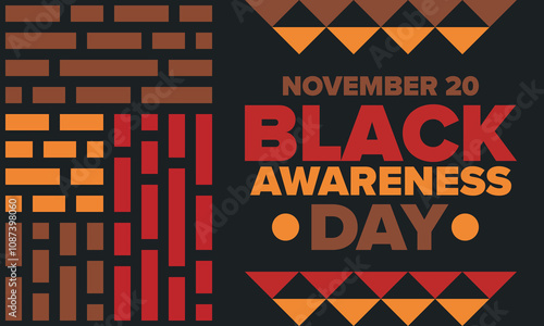Black Awareness Day. Holiday in Brazil. Afro Brazilians. Celebrate awareness by the black community in November. African and brazilian culture. Black history art. Vector illustration