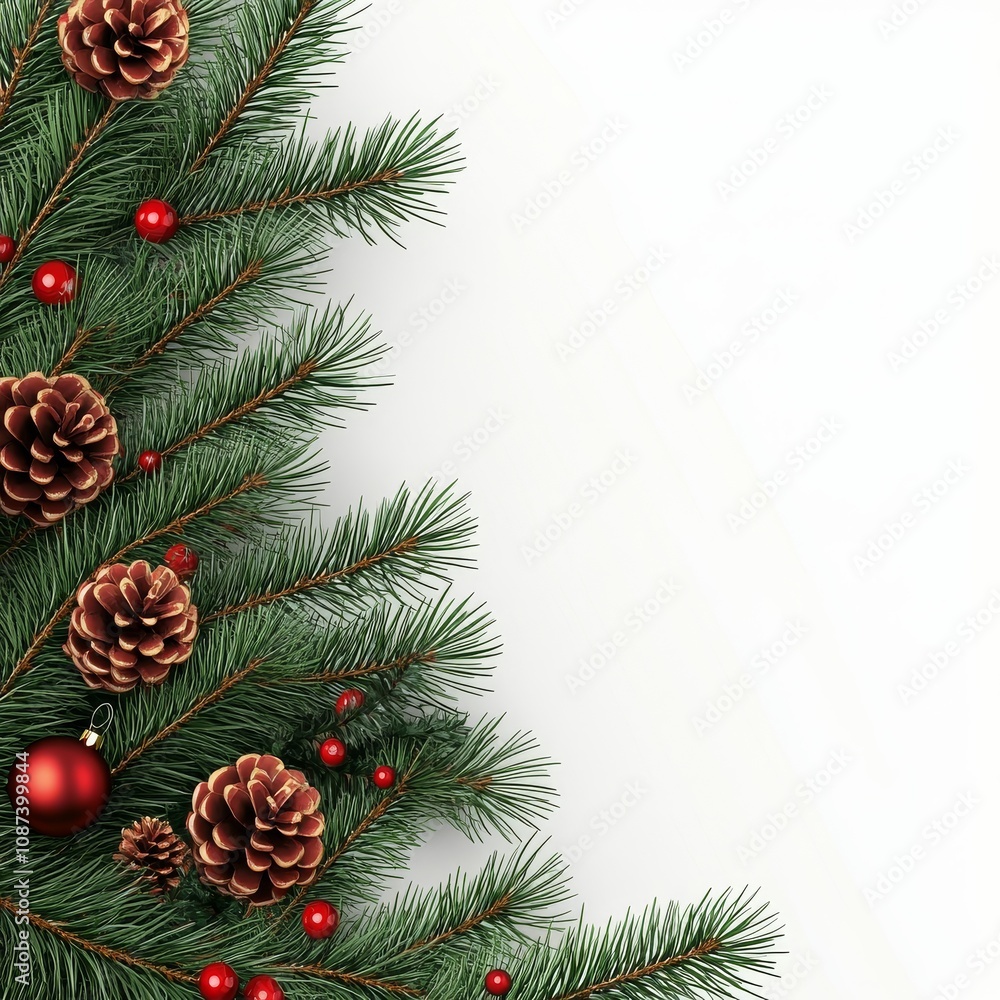 Christmas, New Year, Winter border with realistic branches of Christmas tree By SMSka File Type AI/EPS and JPEG Christmas, New Year, Winter border with realistic branches of Christmas tree By SMSka File Type AI/EPS and JPEG