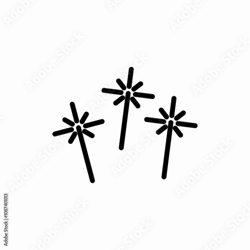 sparklers star party icon vector sign