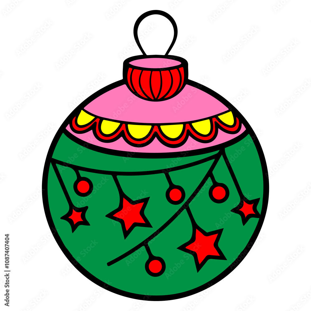 Christmas ornament clip art design on plain white transparent isolated background for card, shirt, hoodie, sweatshirt, apparel, card, tag, mug, icon, poster or badge Christmas ornament clip art design on plain white transparent isolated background for card, shirt, hoodie, sweatshirt, apparel, card, tag, mug, icon, poster or badge