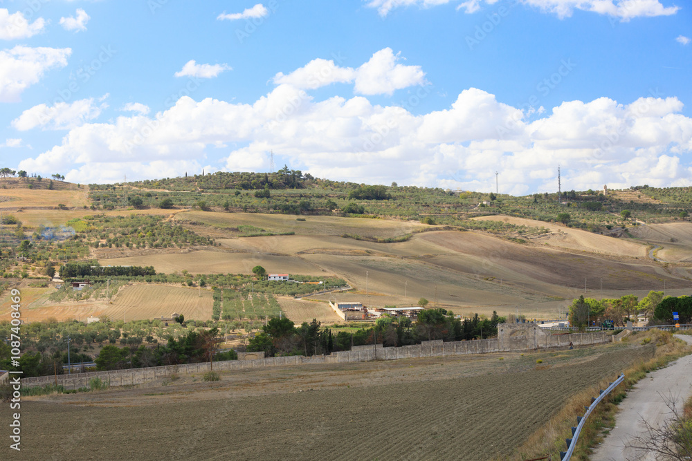 Fototapeta premium Landscape of Gravina in Puglia on a sunny summer day, province of Bari, Apulia, southern Italy