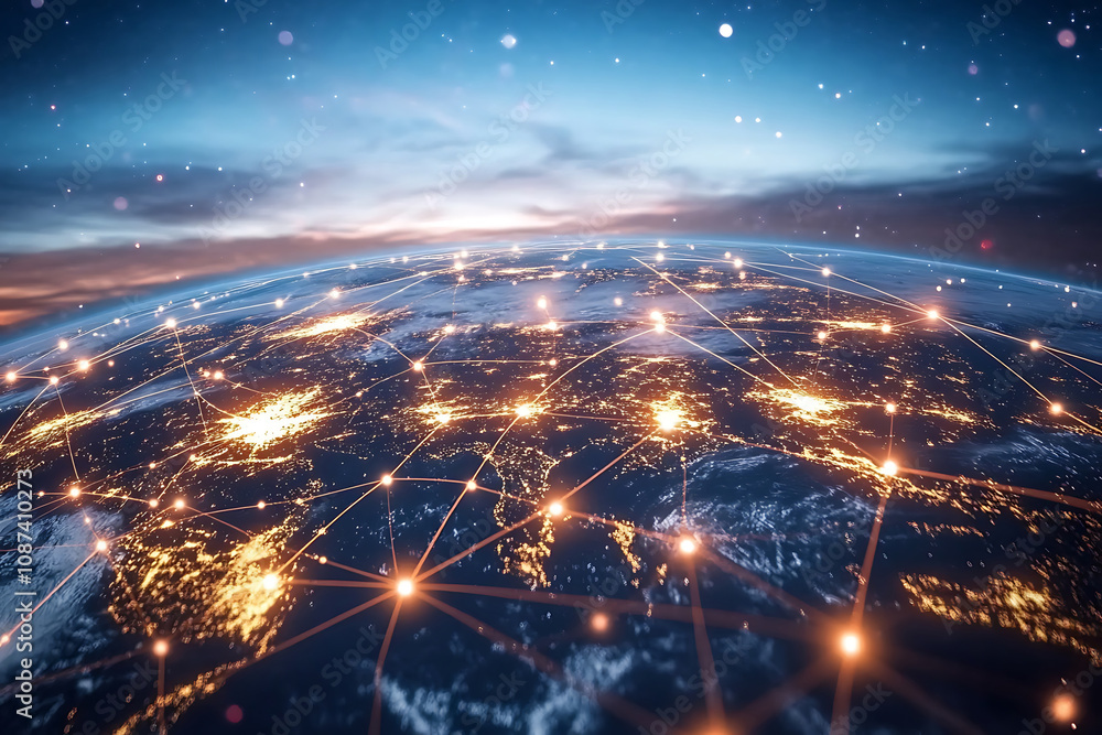 Obraz premium Global communication network concept