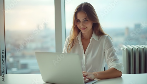Free Download beautiful woman working at office - GFXLoad