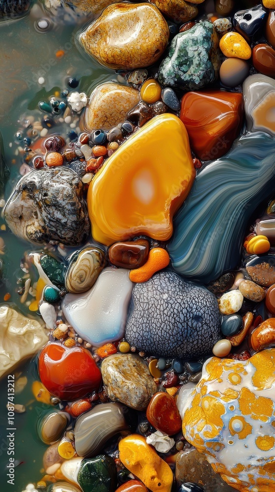 Vibrant Tide Pools at Sunset on the Shoreline