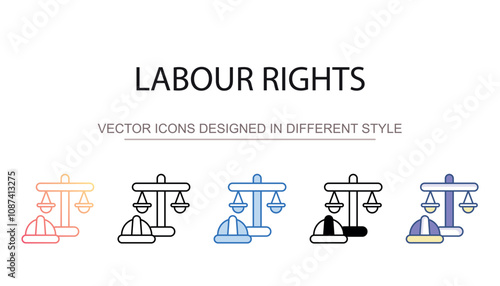 Labour Rights icon design with white background stock illustration