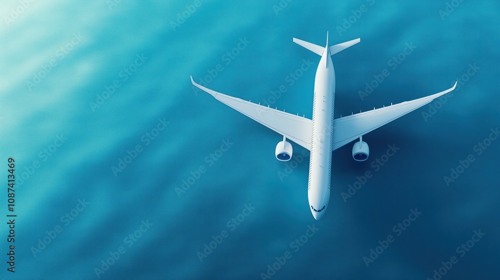 3d render of commercial airplane flying in the blue sky 3d render of commercial airplane flying in the blue sky
