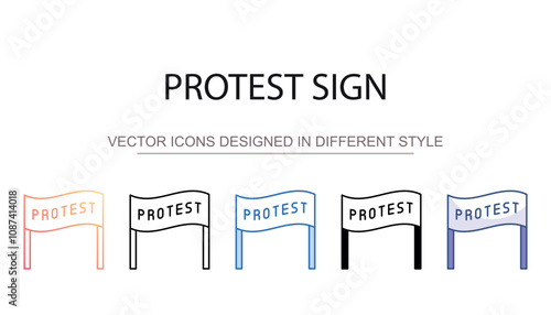 Protest Sign icon design with white background stock illustration