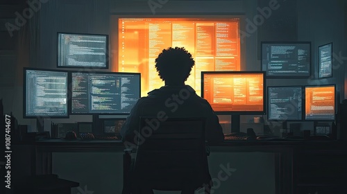 Programmer's Day in simple illustration on the light background