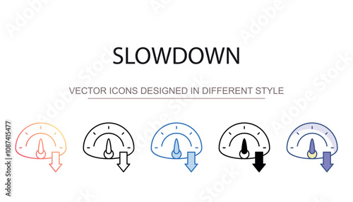 Slowdown icon design with white background stock illustration
