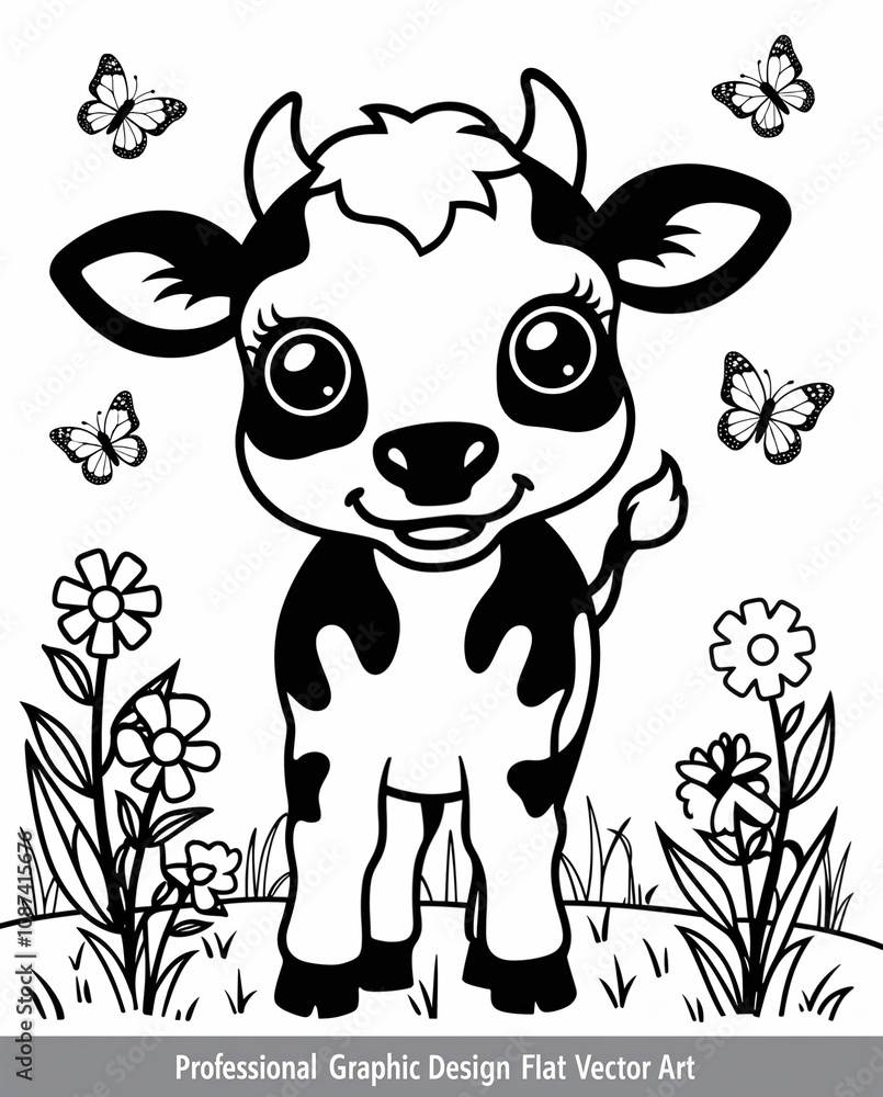 calf, cow, bull, child, flowers, meadow, meadow, butterflies, cartoon, milk, farm, coloring, decorate, children, drawing, black and white, drawing, paint over, color, drawing calf, cow, bull, child, flowers, meadow, meadow, butterflies, cartoon, milk, farm, coloring, decorate, children, drawing, black and white, drawing, paint over, color, drawing