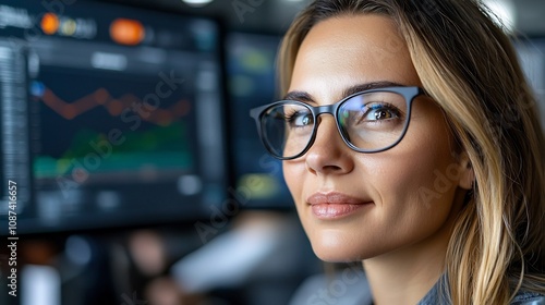 Diverse team of data scientists collaborating to review model results and outputs using multiple monitors to detect and eliminate potential biases in the systems photo