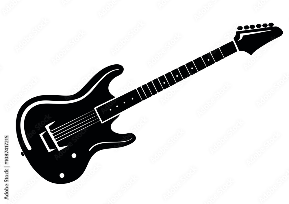 Fototapeta premium electric guitar illustration icon