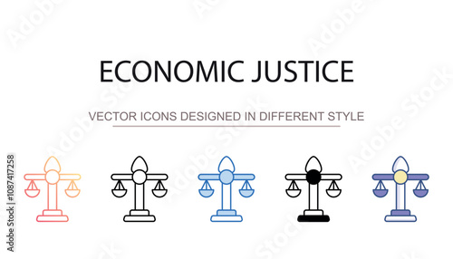 Economic Justice icon design with white background stock illustration