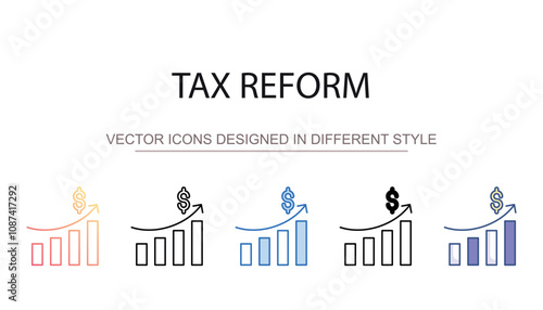 Tax Reform icon design with white background stock illustration
