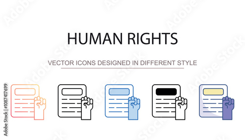 Human Rights icon design with white background stock illustration