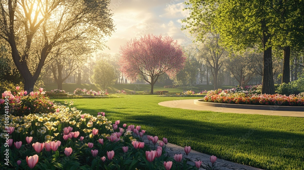 Obraz premium Breathtaking Spring Park in Full Bloom