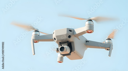 Drone isolated on ablue background. photo