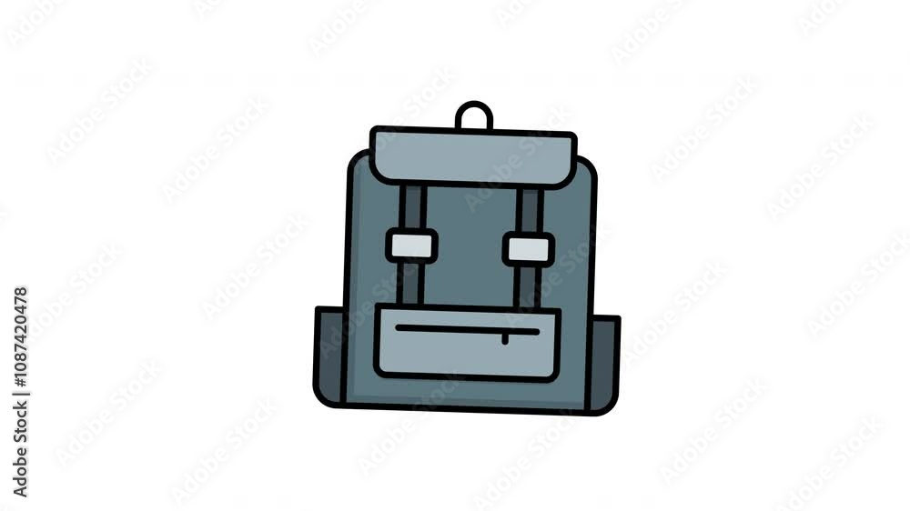 Animated backpack with straps and a small pocket, ideal for outdoor adventures, travel, hiking, camping, school, work, and everyday use Animated backpack with straps and a small pocket, ideal for outdoor adventures, travel, hiking, camping, school, work, and everyday use