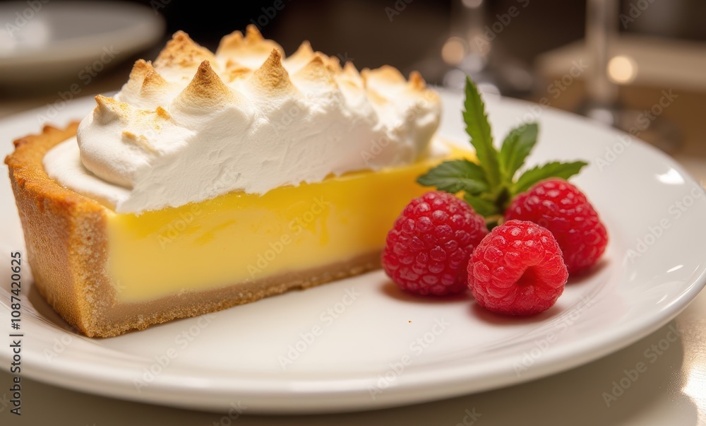 Delicious lemon meringue pie slice. Delicious lemon meringue pie slice.