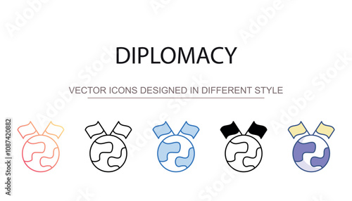 Diplomacy icon design with white background stock illustration