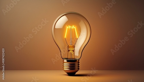 minimalist image of a single unlit light bulb on a plain gradient background symbolizing ideas or innovation