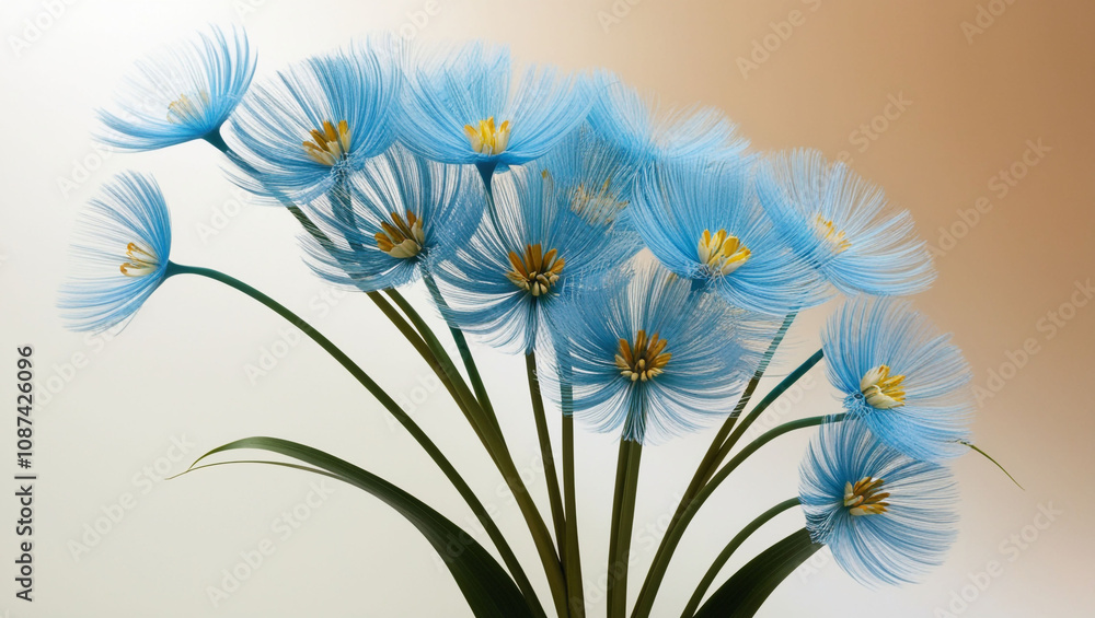 Fototapeta premium Flax blue flowers .