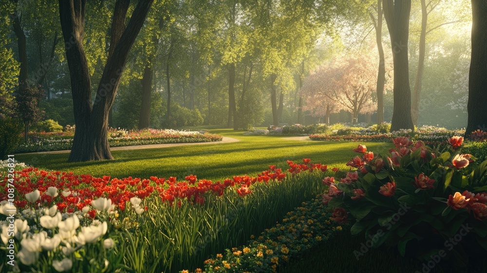 Serene Flower Park in the Netherlands Serene Flower Park in the Netherlands
