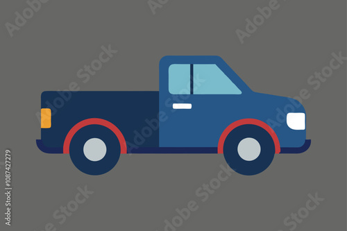  Trendy Pickup Truck icon vector art illustration.