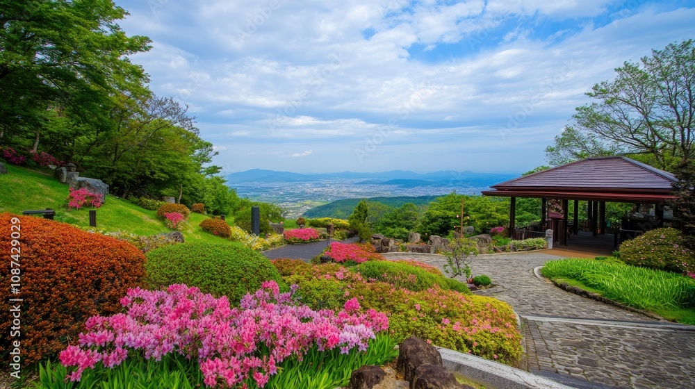 Fototapeta premium Breathtaking Spring Views from Hanadaka Observation Point