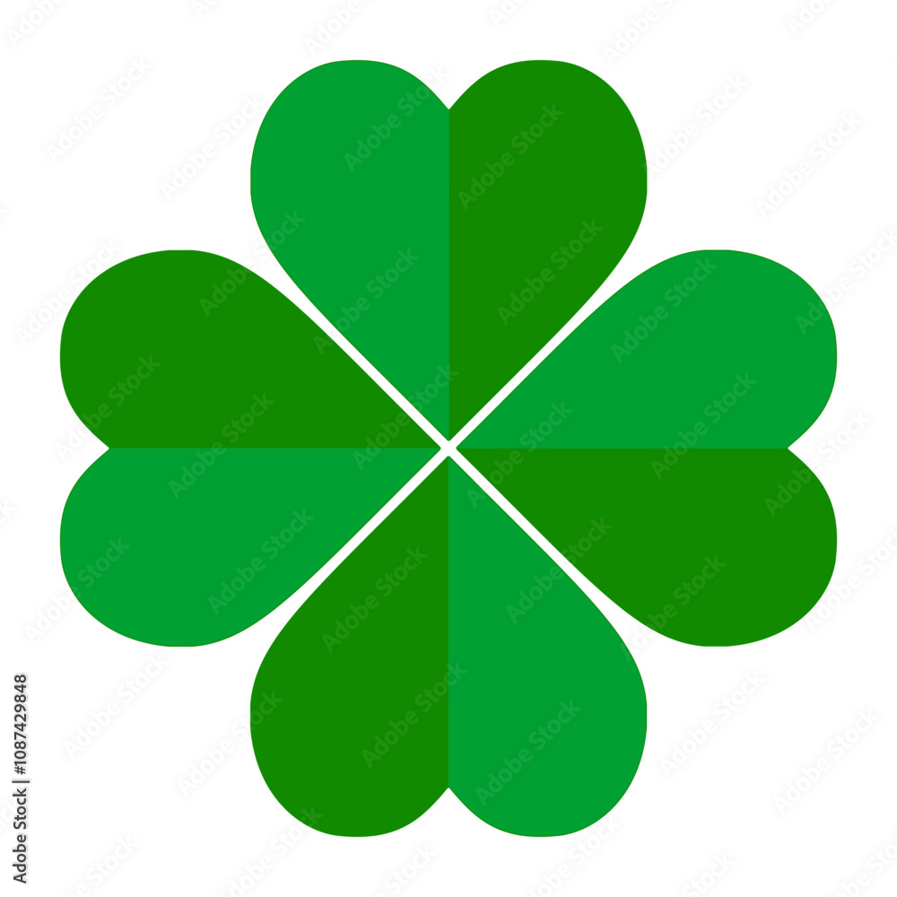 Leaf clover icon. Green clover icon on white background. Vector icon. Leaf clover icon. Green clover icon on white background. Vector icon.