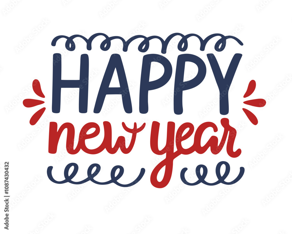 happy new year typhography lettering vector illustration happy new year typhography lettering vector illustration
